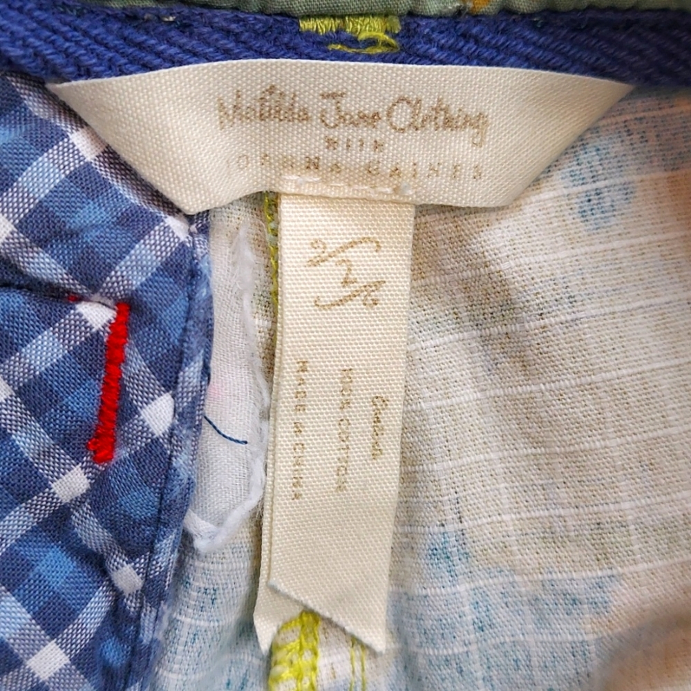 Matilda Jane "Don't Fence Me In" Green Farm Boy Shorts, Adjustable Waist Size 2T - Picture 4 of 8